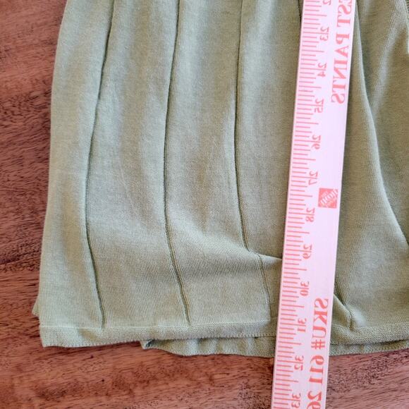 Nic + Zoe Open Cardgian Womens Large Green Pleat Cotton Blend Lightweight - Picture 9 of 9